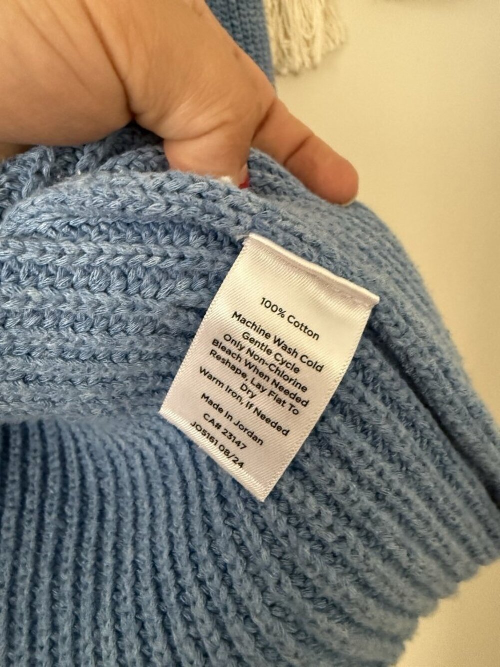 Talbots Blue 100% Cotton V-neck Ribbed Knit Cardigan Chunky Cottage Cozy 3x - Picture 7 of 8